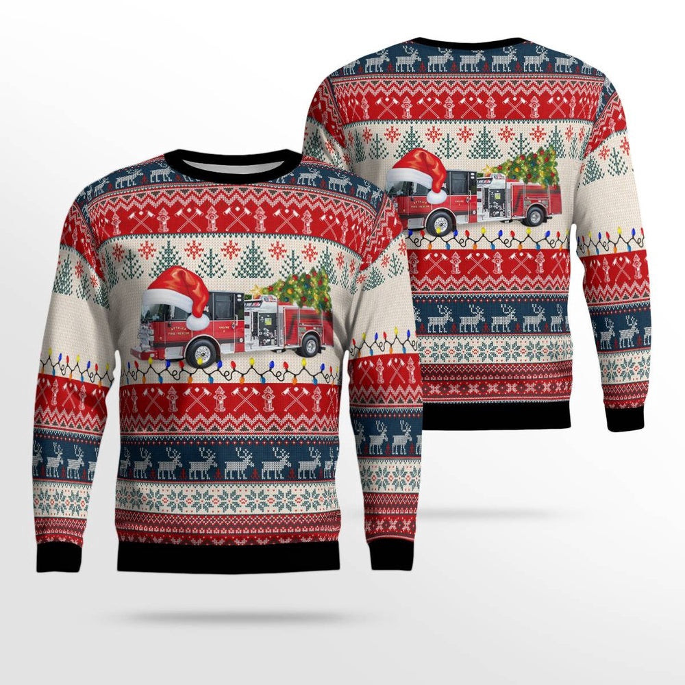 Attalla Alabama Attalla Fire Department Christmas AOP Ugly Sweater Xmas Unisex Sweater Christmas Gifts for Men Women