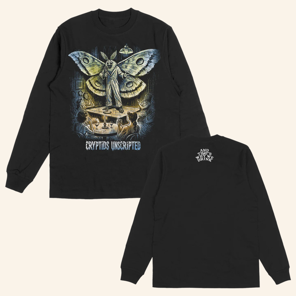 ATWWD Merch Cryptids Unscripted Black Long Sleeve Shirt Gifts For Podcast Lovers