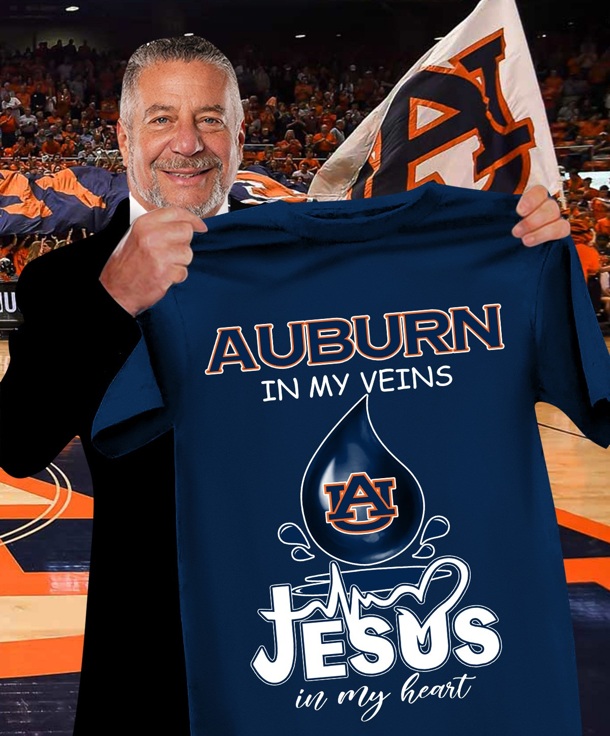 Auburn In My Veins Jesus In My Heart Shirt Basketball Faith Gifts For Auburn Tigers Fans