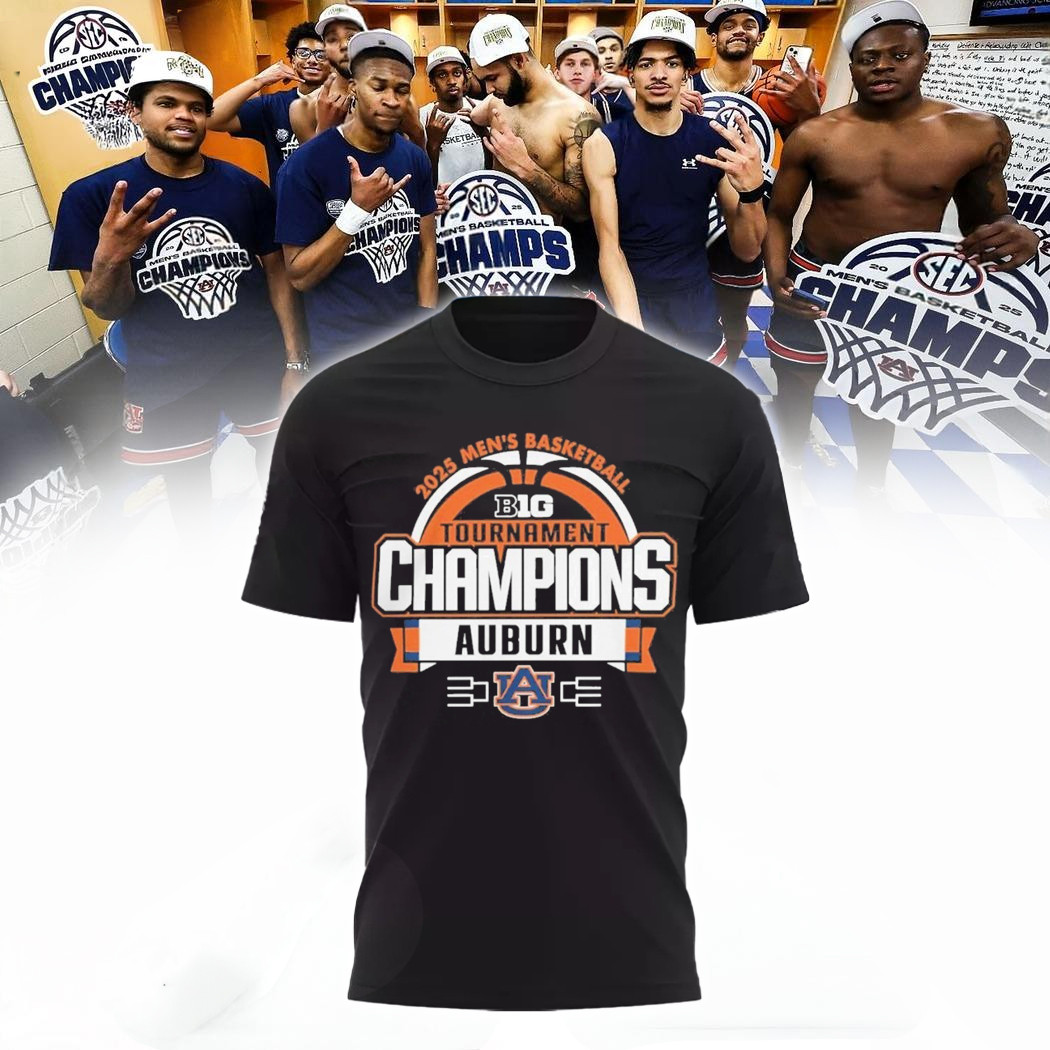 Auburn Tigers 2025 Big Ten Men's Basketball Conference Tournament Champions T-Shirt For Fans