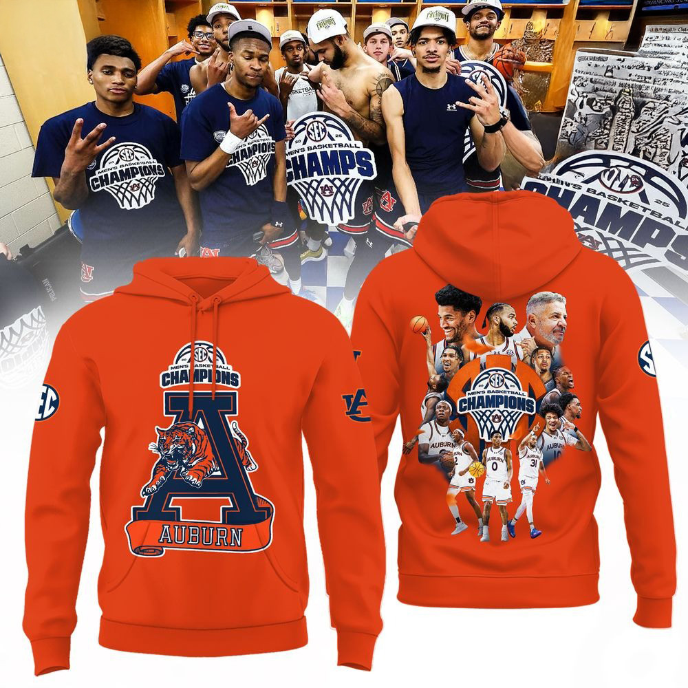 Auburn Tigers 2025 SEC Men's Basketball Regular Season Champions Hoodie Fans Gifts