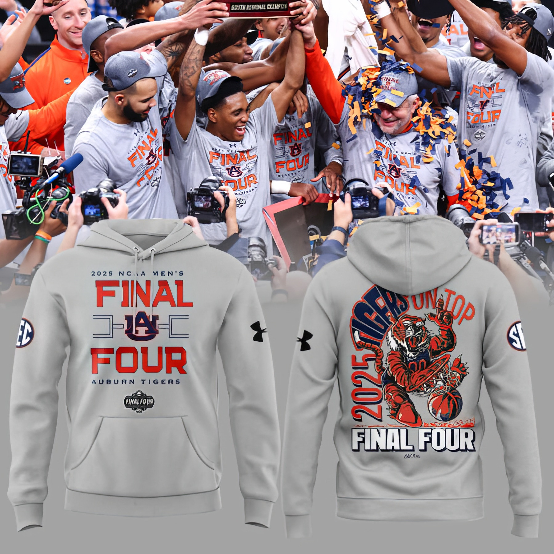Auburn Tigers Final Four Hoodie 2025 NCAA Men's Basketball Best Gifts For Auburn Fans