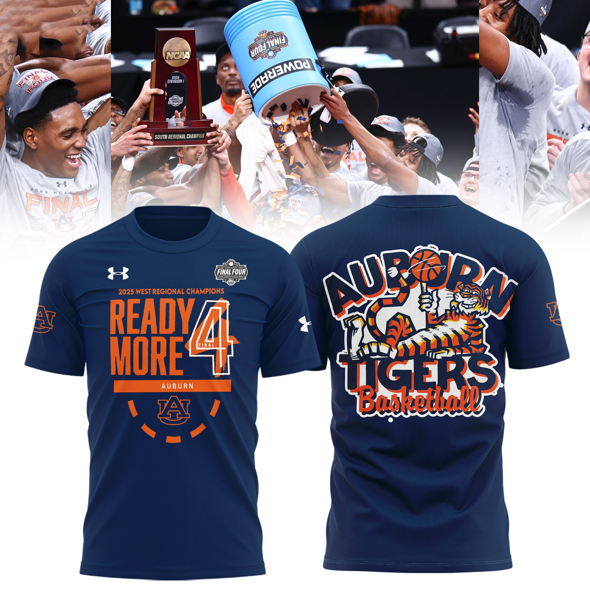Auburn Tigers Final Four Shirt 2025 West Region Champions Ready More 4 Basketball Fan Merch