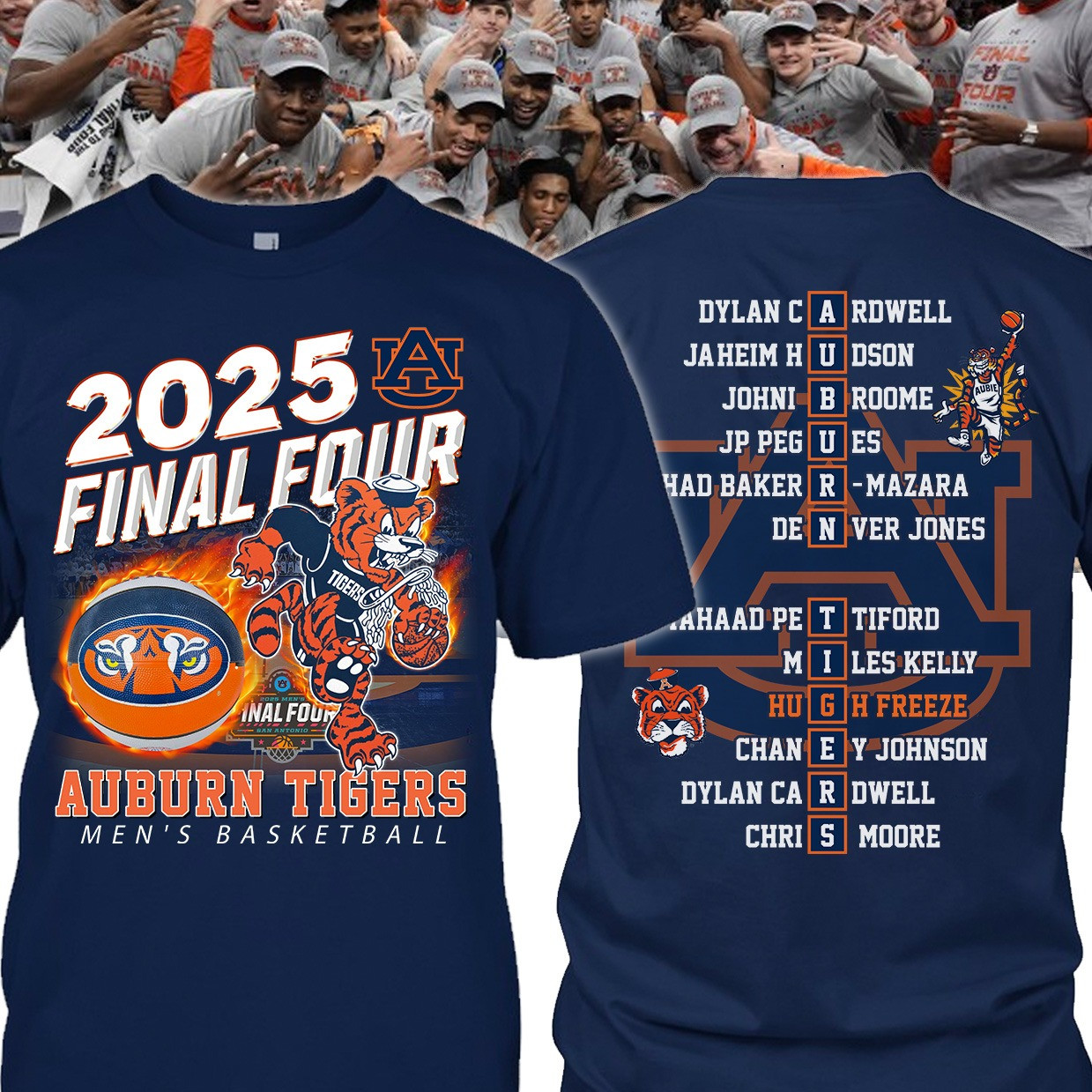 Auburn Tigers Final Four T-Shirt 2025 NCAA Men's Basketball March Madness Fan Great Gifts
