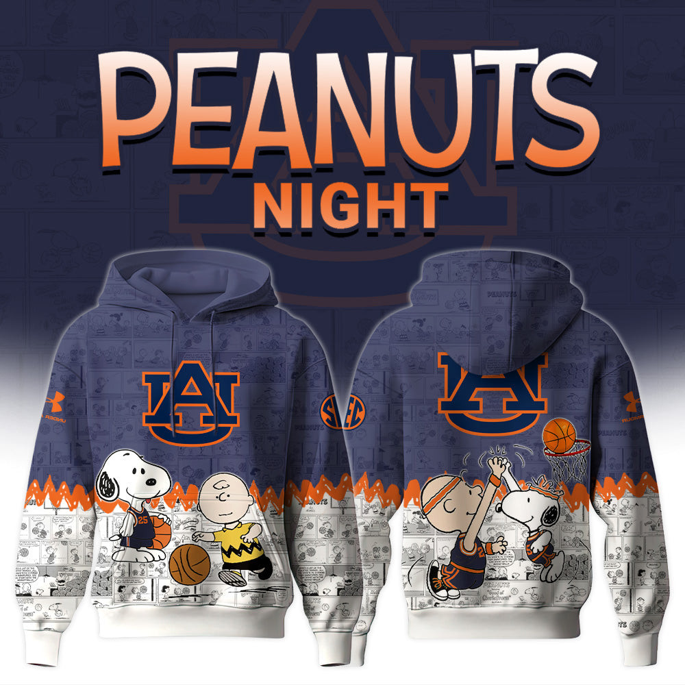 Auburn Tigers Hoodie Peanuts Night The 75th Anniversary Of Peanuts Hoodie Gift Ideas For Grown Son