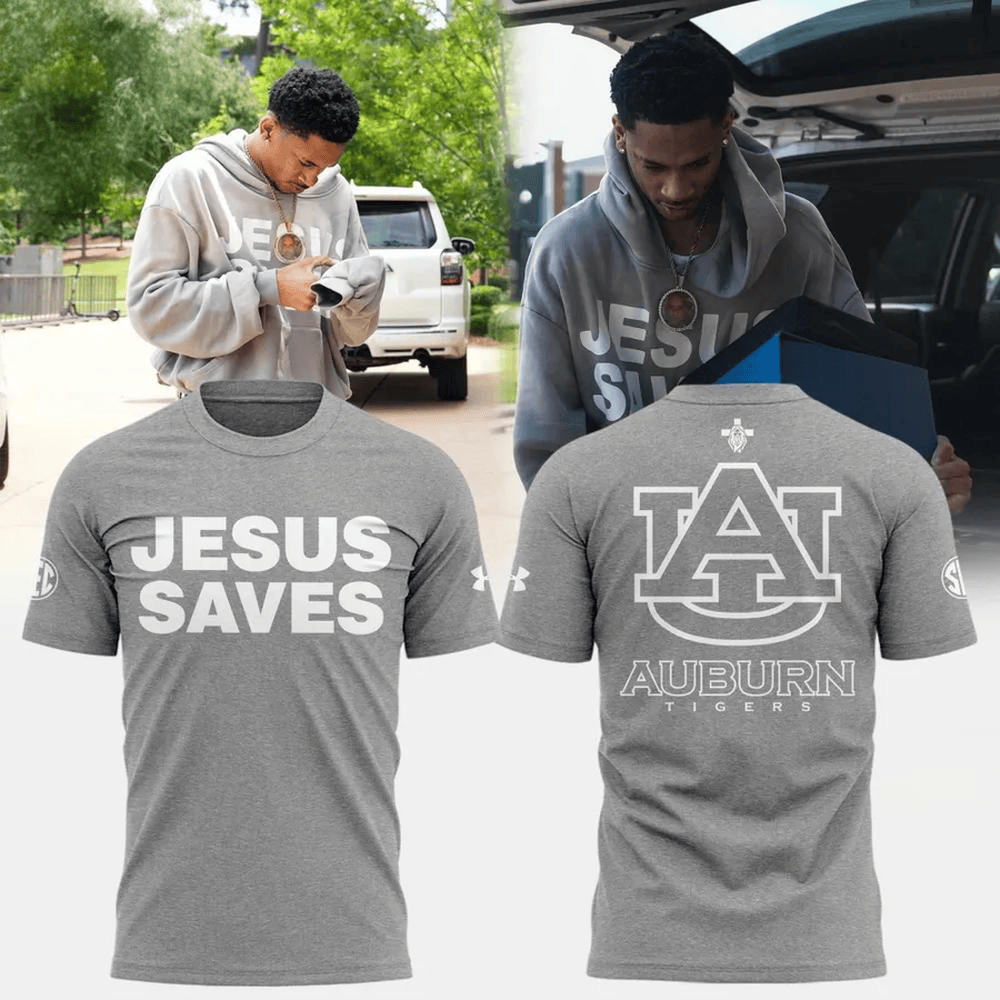 Auburn Tigers Jesus Saves T-Shirt Presents For Football Fans