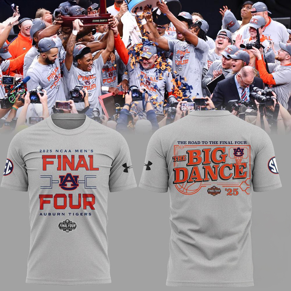 Auburn Tigers Men's Basketball 2025 Final Four Big Dance T-Shirt Gift For Basketball Lover