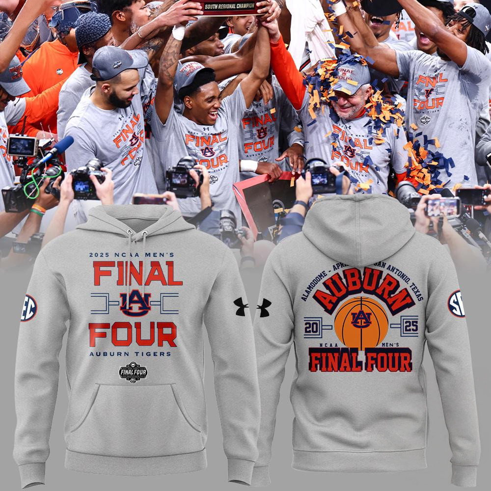 Auburn Tigers Men's Basketball 2025 Final Four Hoodie Best Gifts For Basketball Lovers