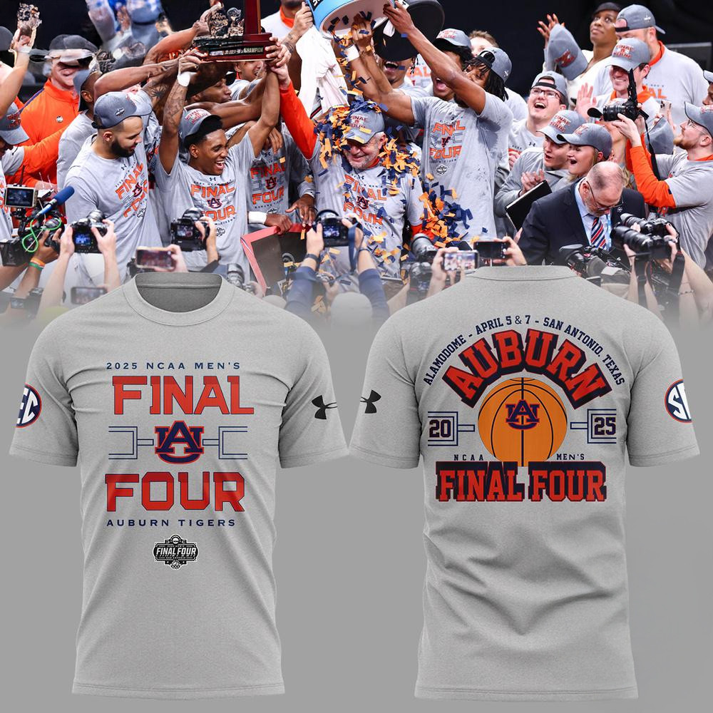 Auburn Tigers Men's Basketball 2025 Final Four T-Shirt Presents For Basketball Fans