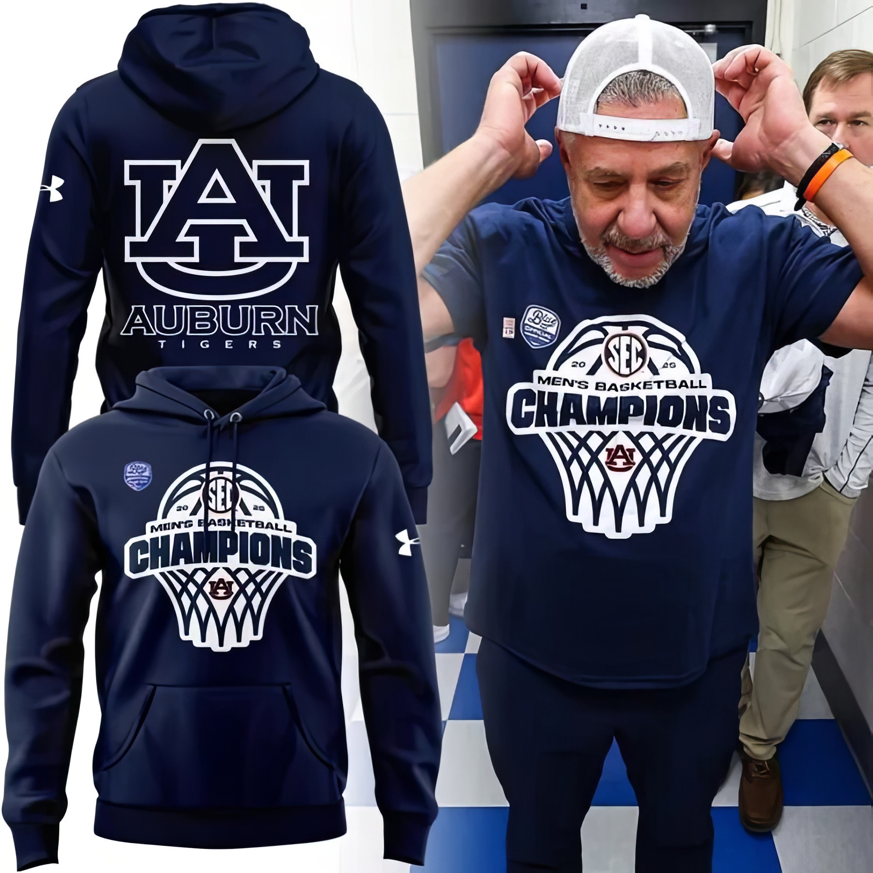 Auburn Tigers Men's Basketball SEC Champions Hoodie 2025 Auburn Championship Best Fan Gift