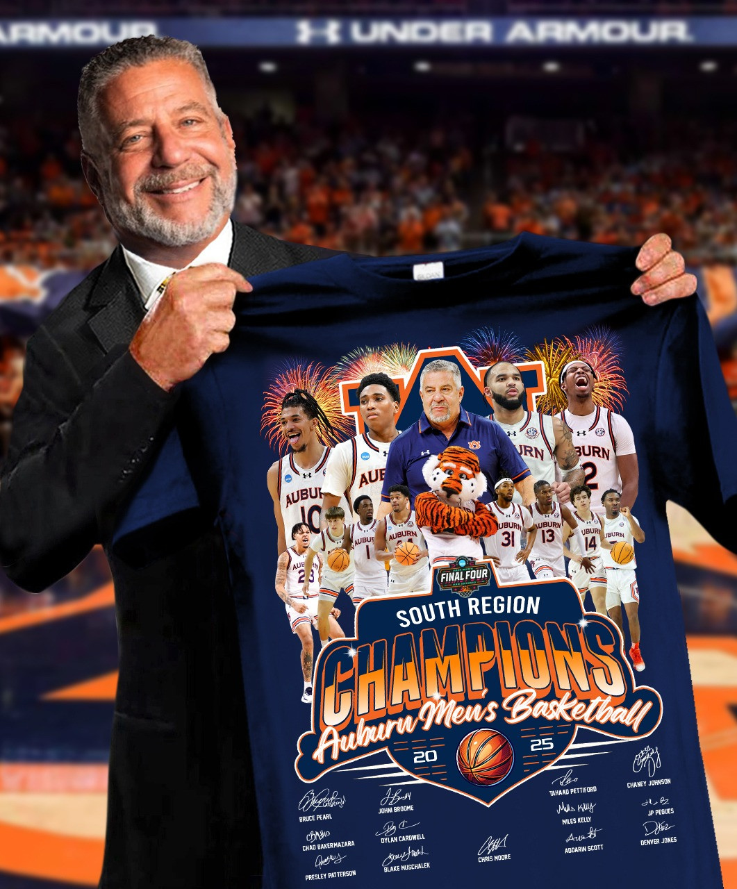 Auburn Tigers Men's Basketball South Region Champions Shirt 2025 Merch Gifts For Fans