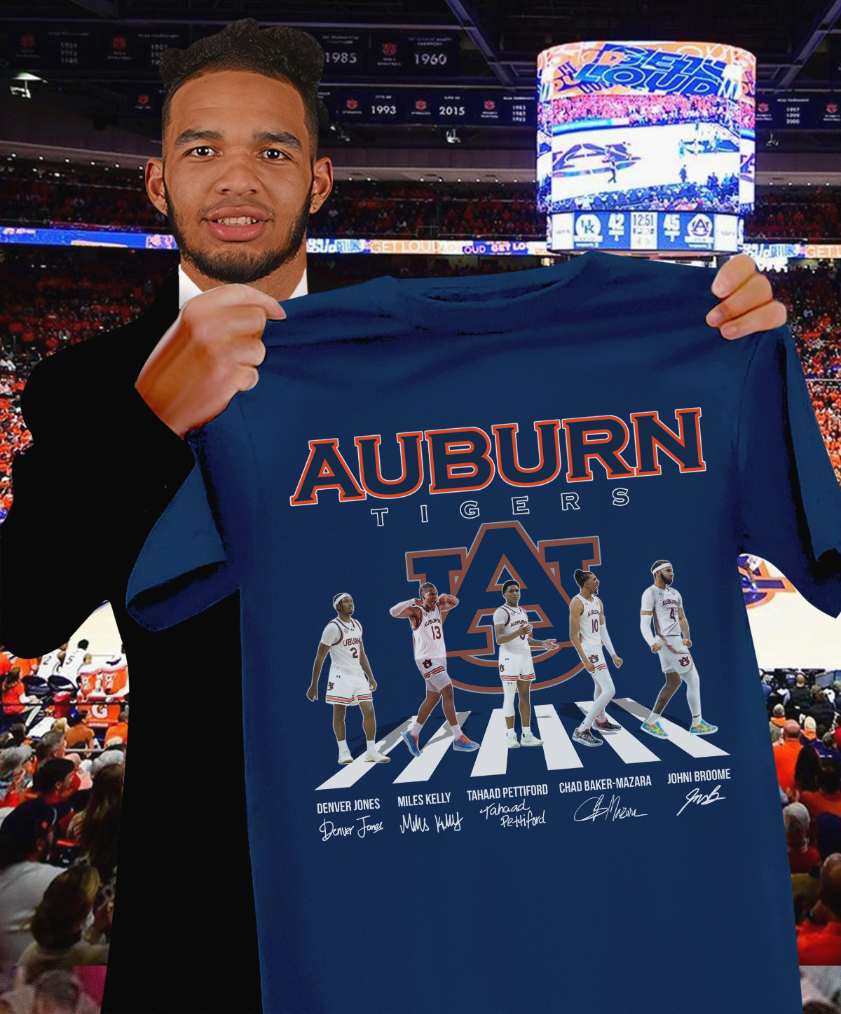Auburn Tigers Signatures T-Shirt Unique Gifts For Basketball Lovers