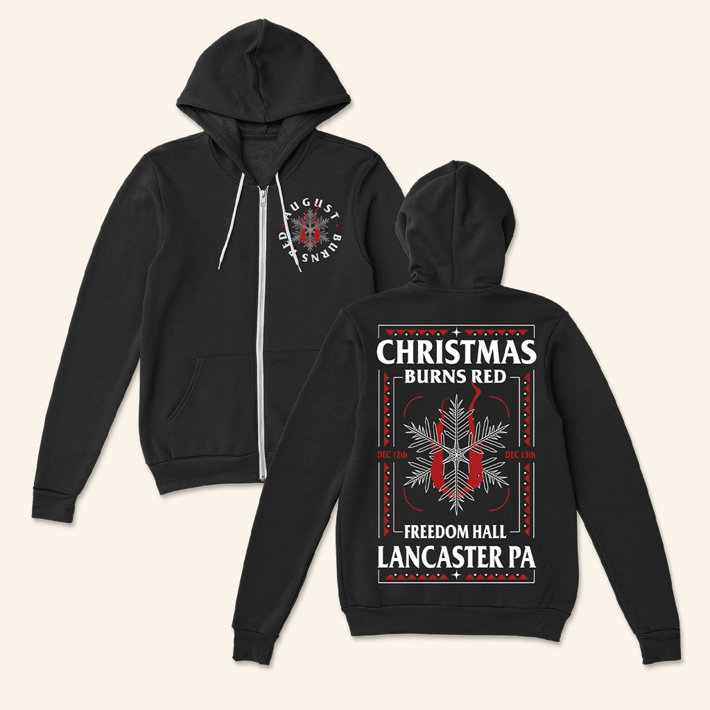 August Burns Red Tour Merch Christmas Snowflake Zip Hoodie Best Gifts For Music Lovers