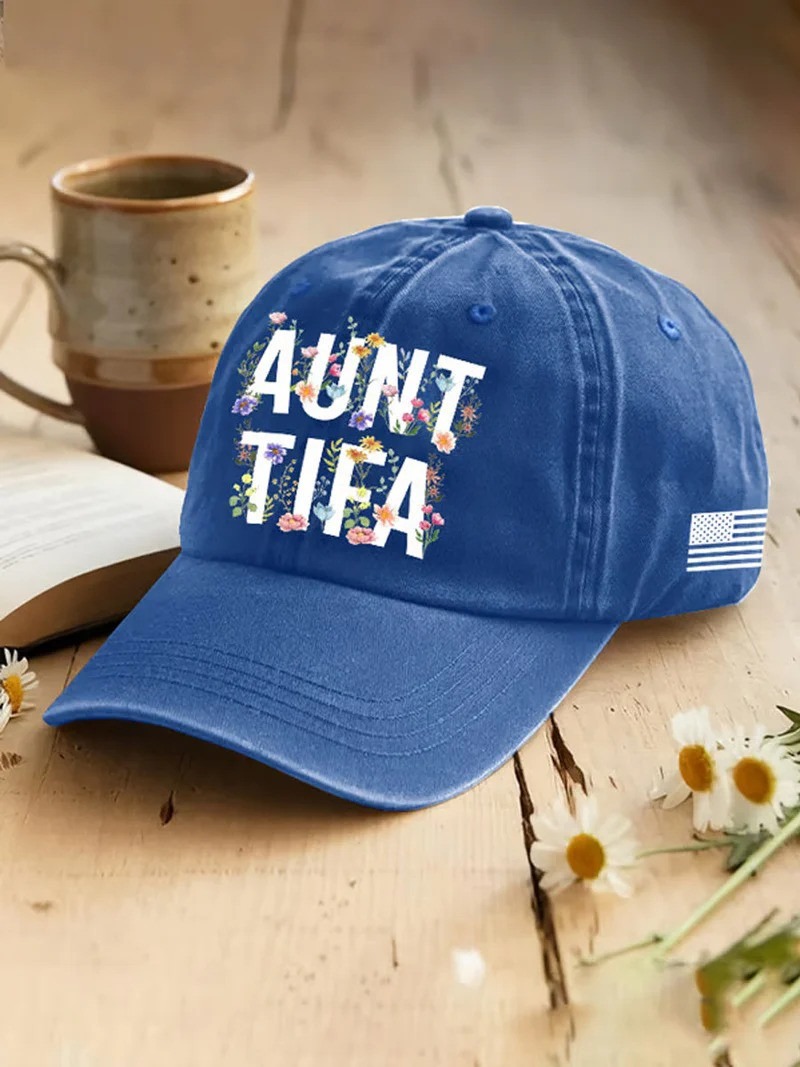 Aunt Tifa Floral Baseball Cap Funny Political Parody Merch Best Gift For Patriotic