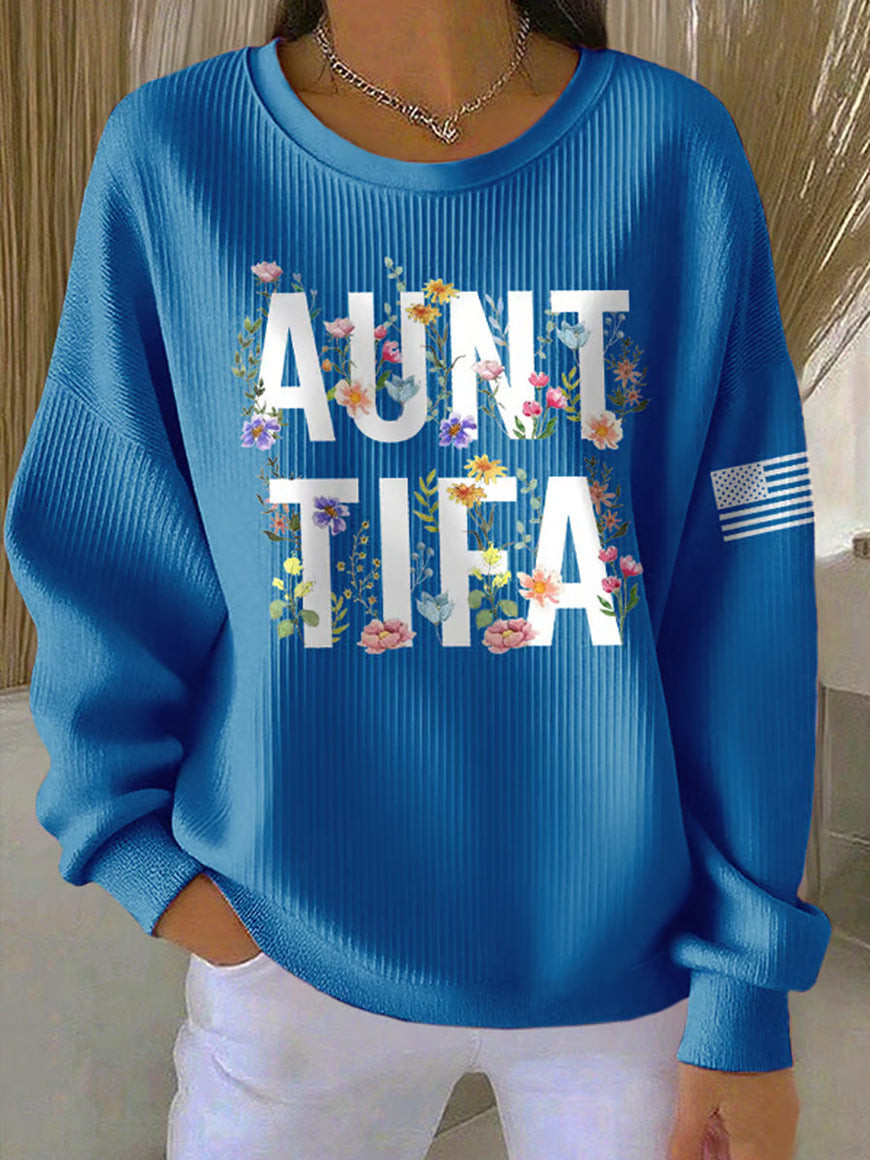 Aunt Tifa Sweatshirt American Flag FDT Anti Fascism Clothing Gifts For Patriots