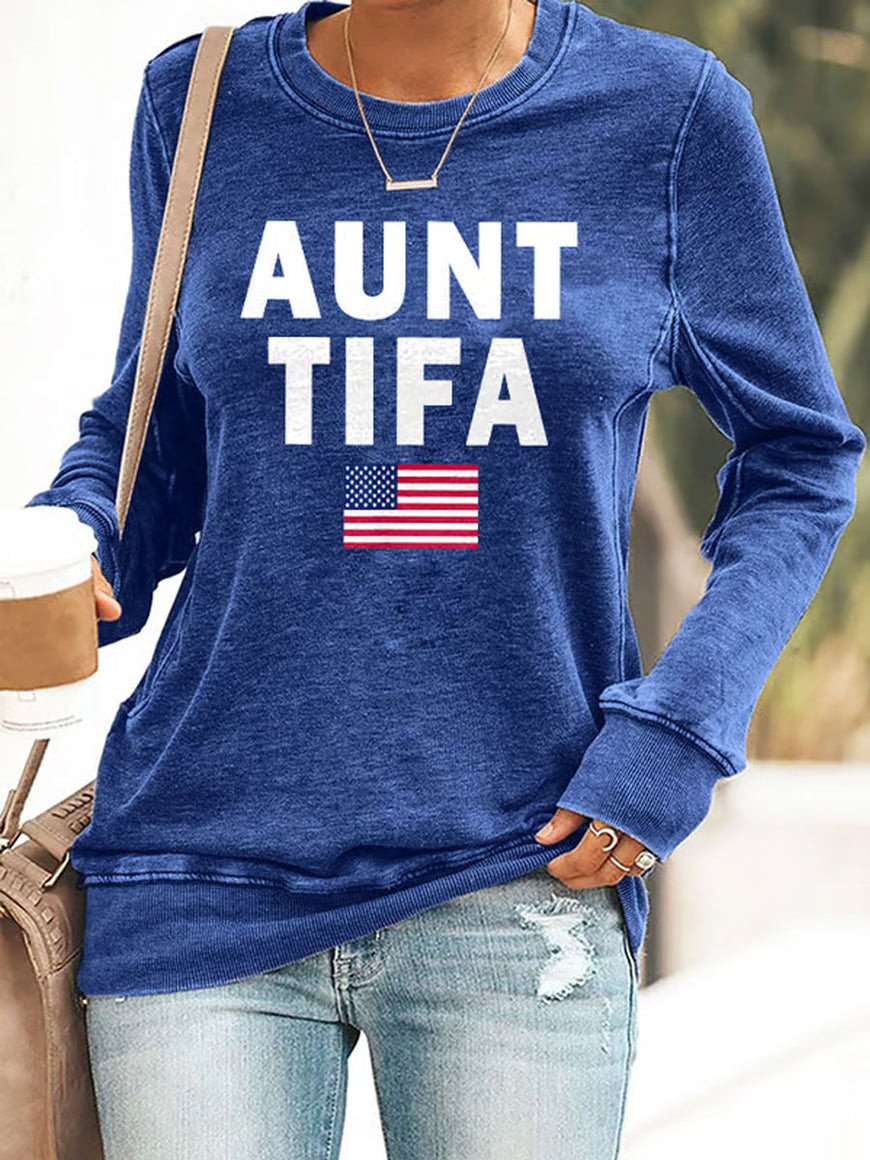 Aunt Tifa Sweatshirt FDT Anti Fascism Pro Democracy Apparel Gifts For Wife