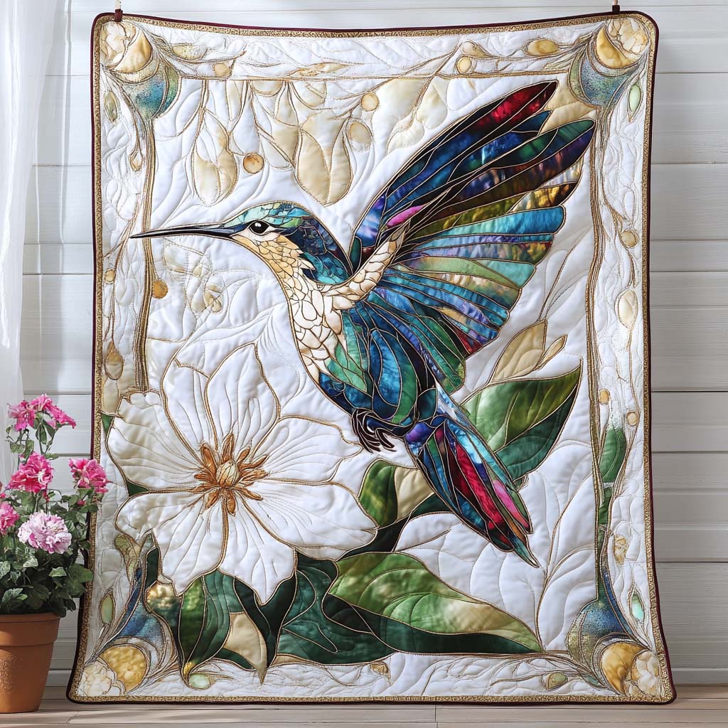 Aurora Hummingbird Quilted Blanket Bed Christmas Decor Patriotic Gift Items
