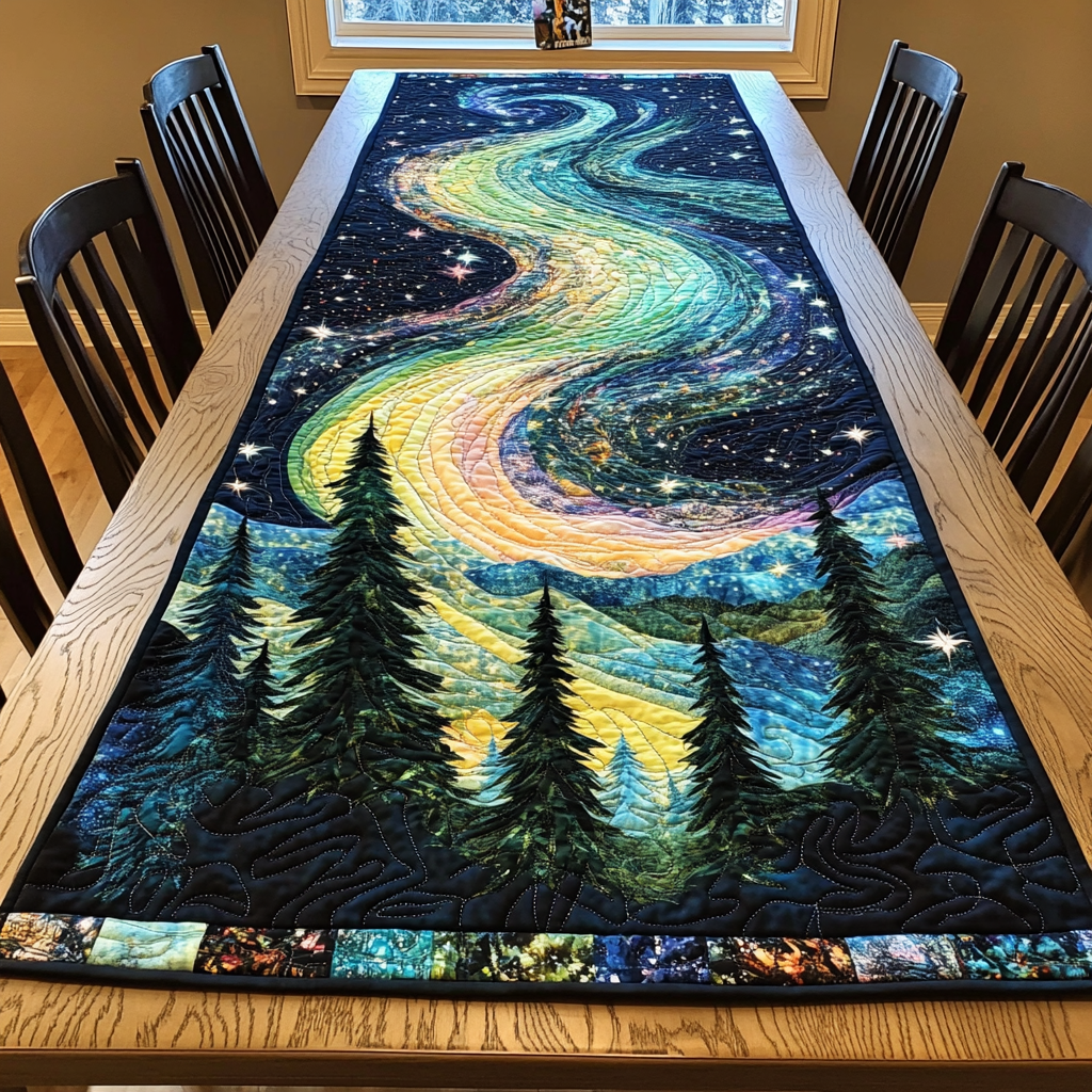 Aurora Stream Quilted Table Runner Dining Table Ideas Christmas Gifts For Mom