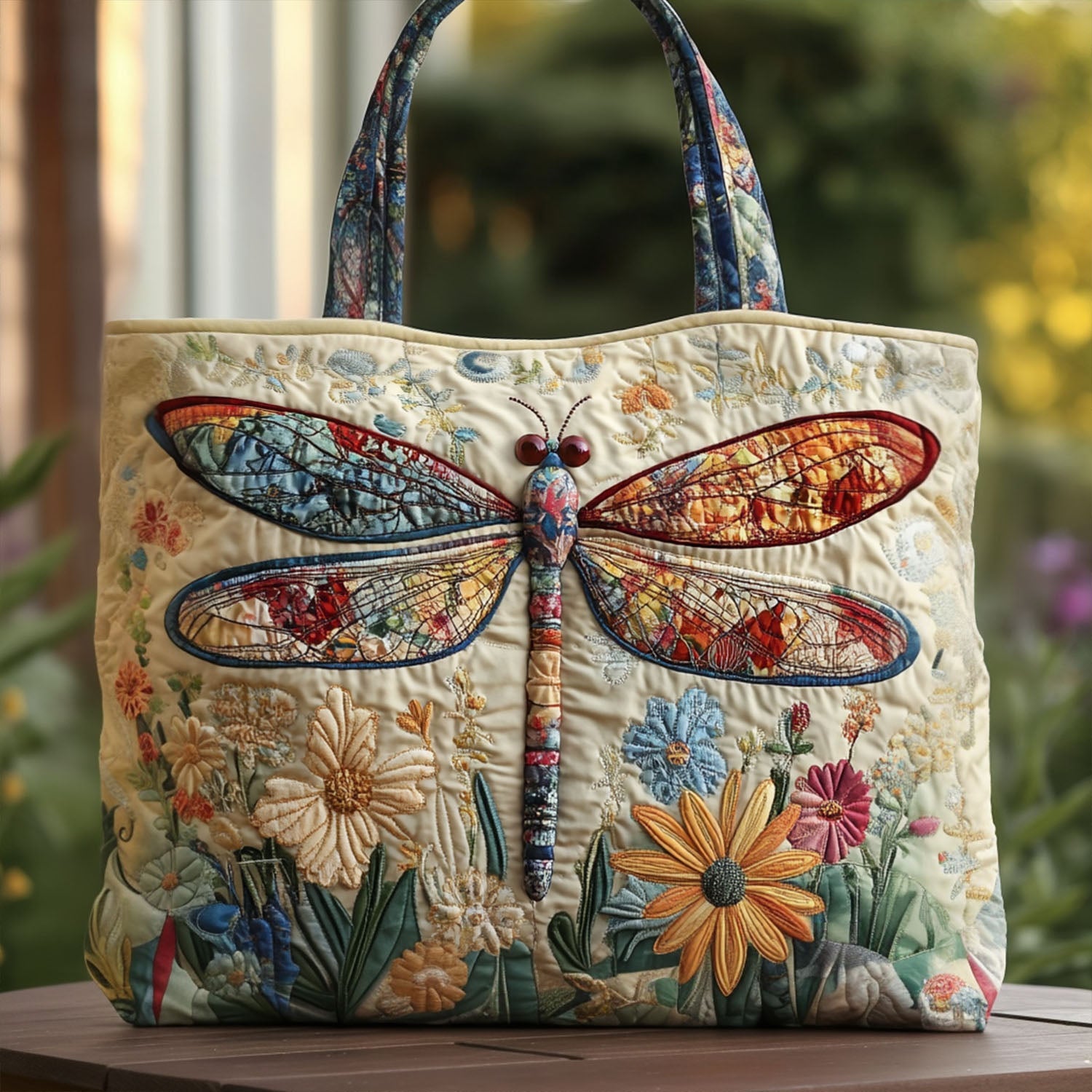 Aurora Wings Quilted Tote Bag Dragonfly Gifts For Men