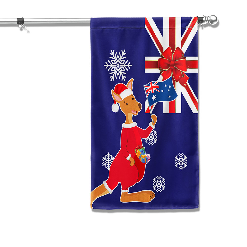 Australia Christmas Kangaroo Claus Merry Christmas Flag