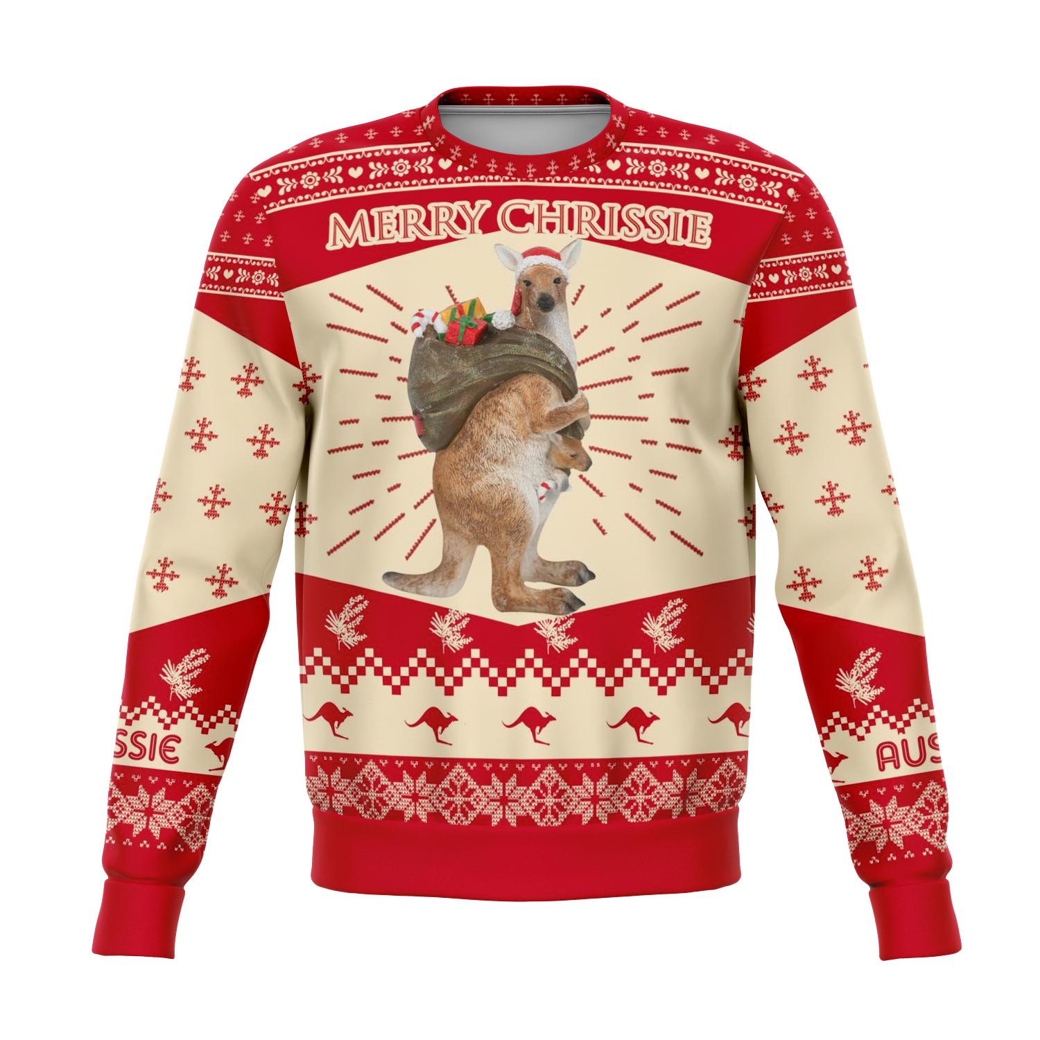 Australia Kangaroo Merry Chrissie Ugly Christmas Sweater Winter Gifts For Kangaroo Lovers
