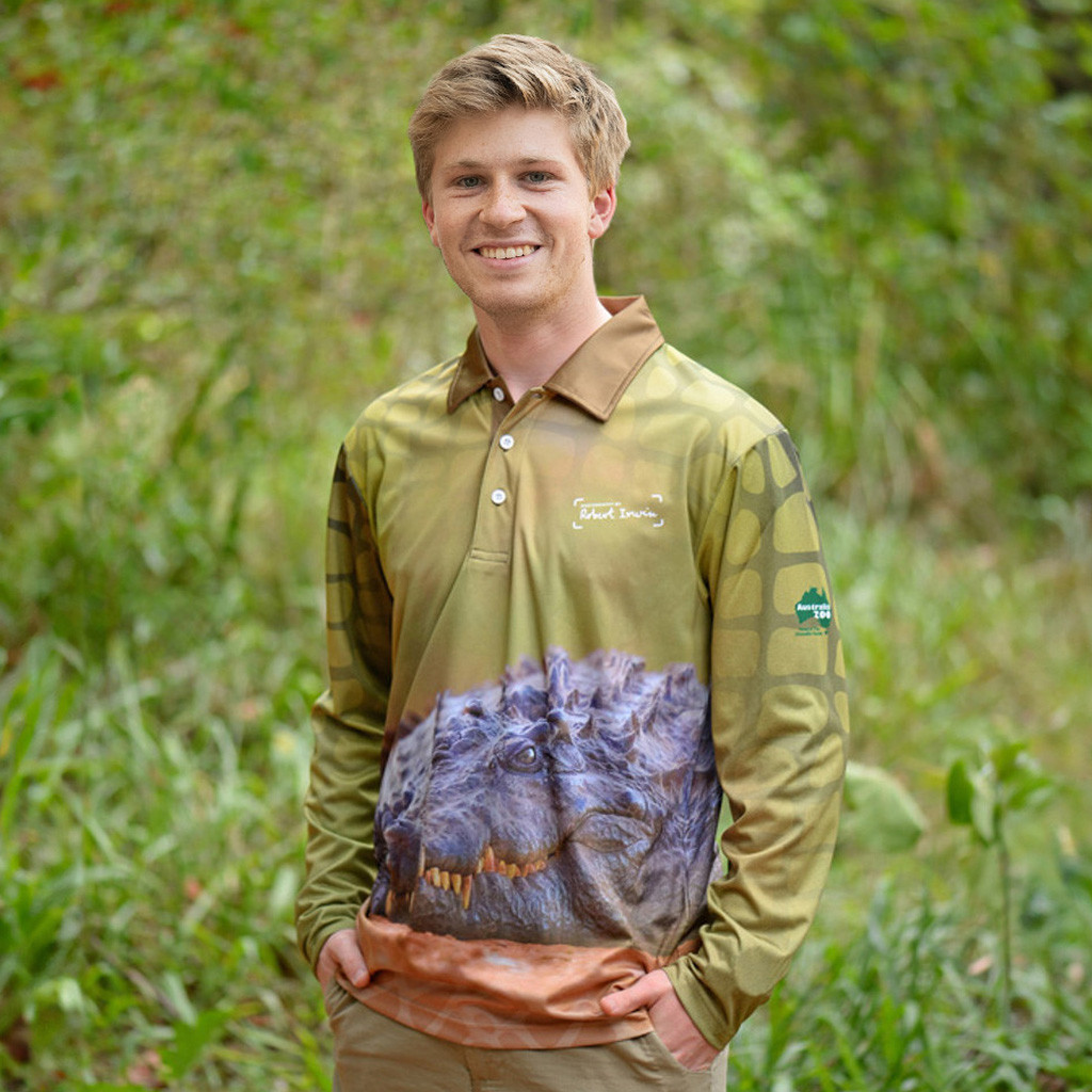 Australia Zoo Robert Irwin Merch Robert Irwin Crocodile Fishing Long Polo Shirt Gifts For Him
