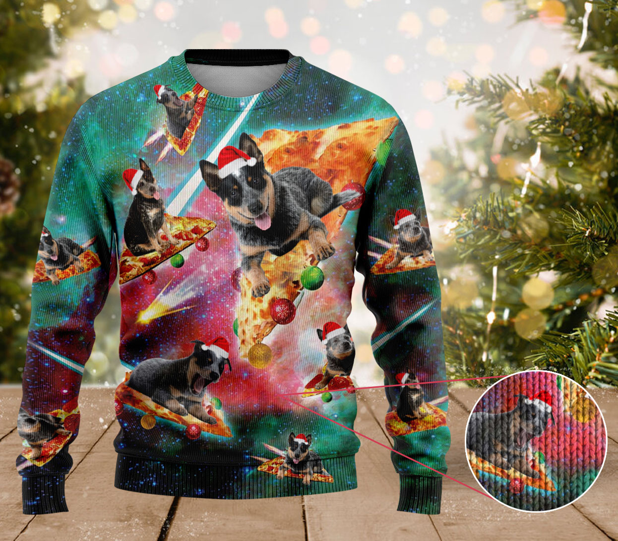 Australian Heele Dog Pizza Ugly Sweater Cute Xmas Sweater Gifts For Dog Owners