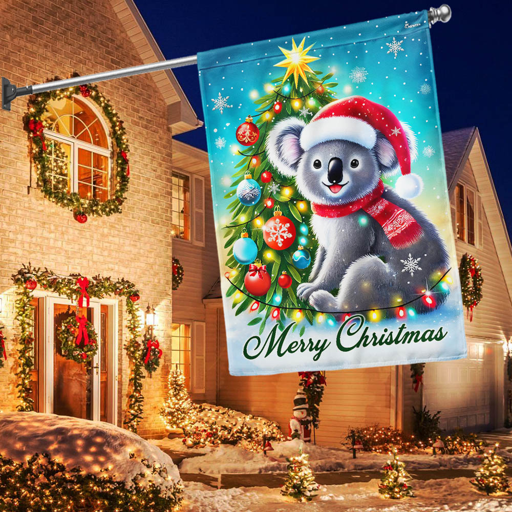 Australian Koala Christmas Flag