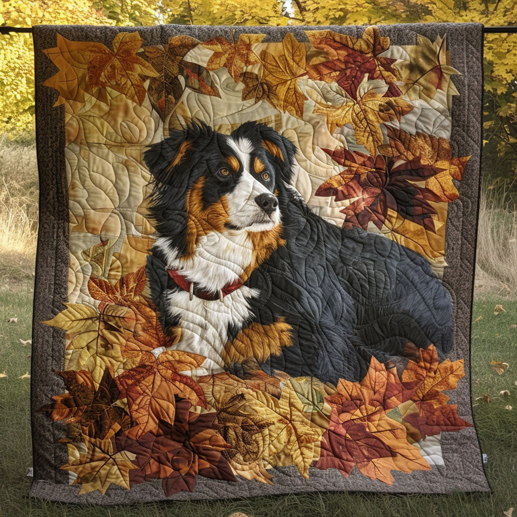 Australian Shepherd Blanket Amber Fetch Quilted Blanket