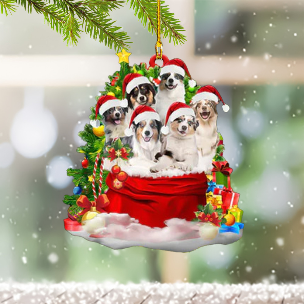 Australian Shepherd Christmas Ornament 2024 Xmas Tree Decoration Gift For Dog Lovers