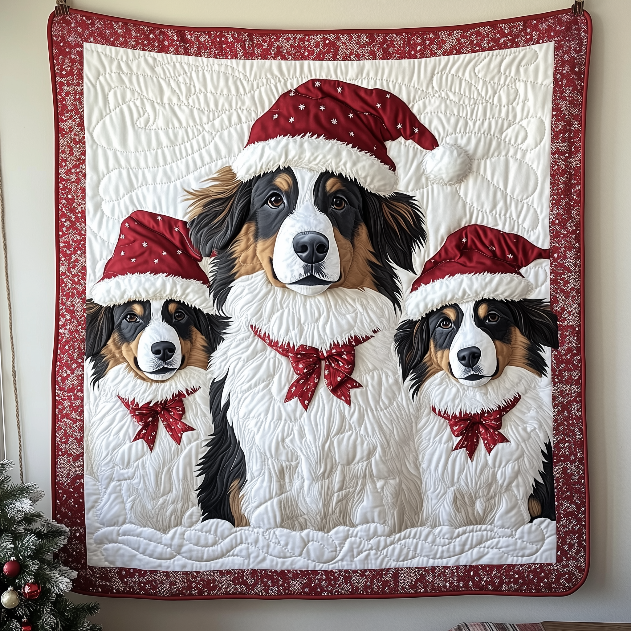 Australian Shepherd Dog Friendly Quilted Blanket Christmas Gift For Australian Shepherd Lover