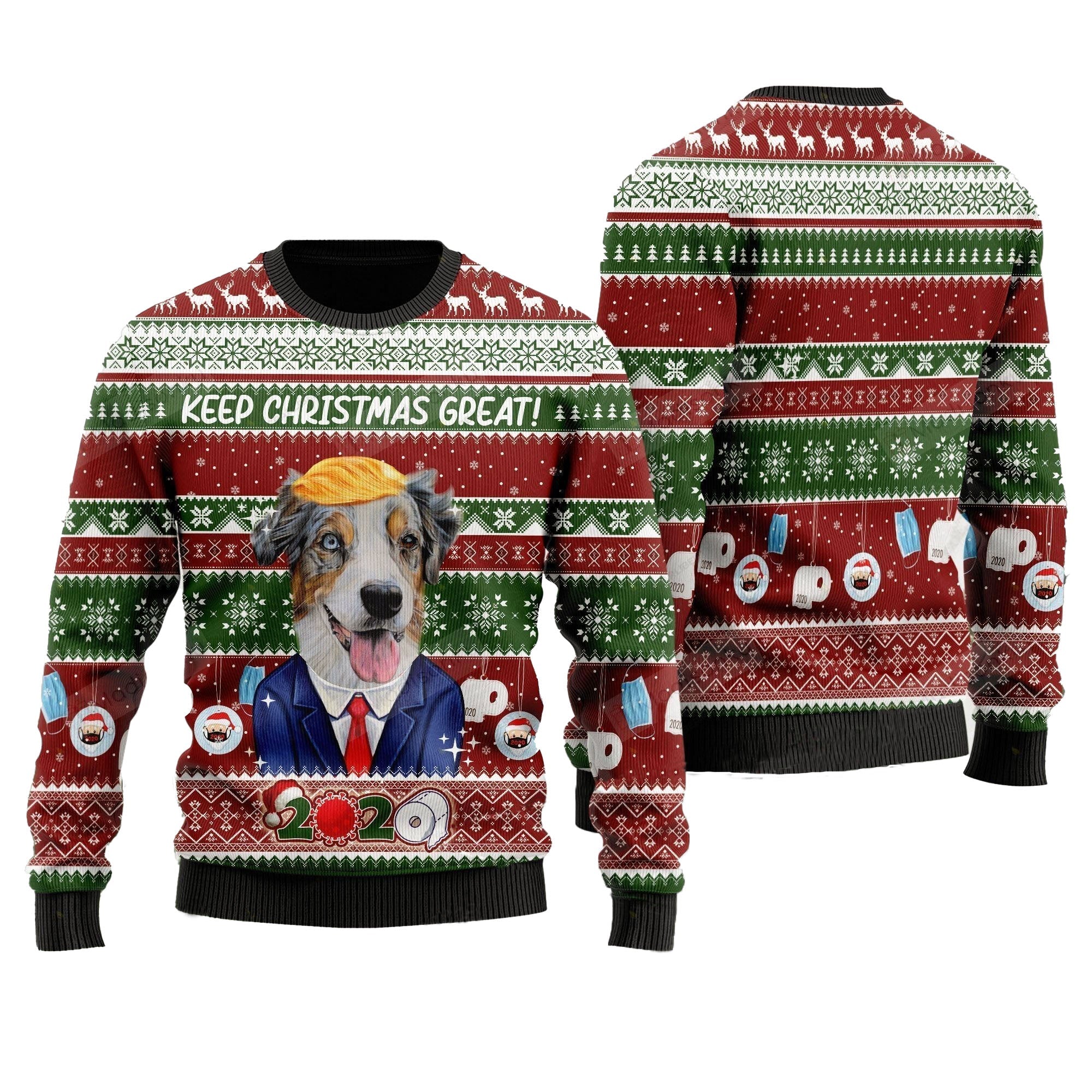 Australian Shepherd Keep Christmas Great Ugly Christmas Sweater Dog Lover Gifts For Xmas