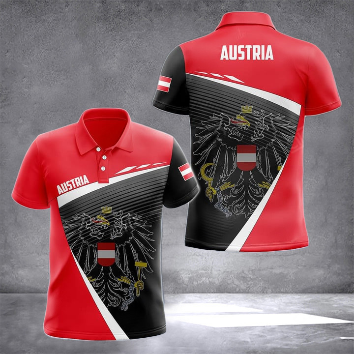 Austria Coat Of Arms Polo Shirt Austrian Men's Fashion Gifts For Austrian