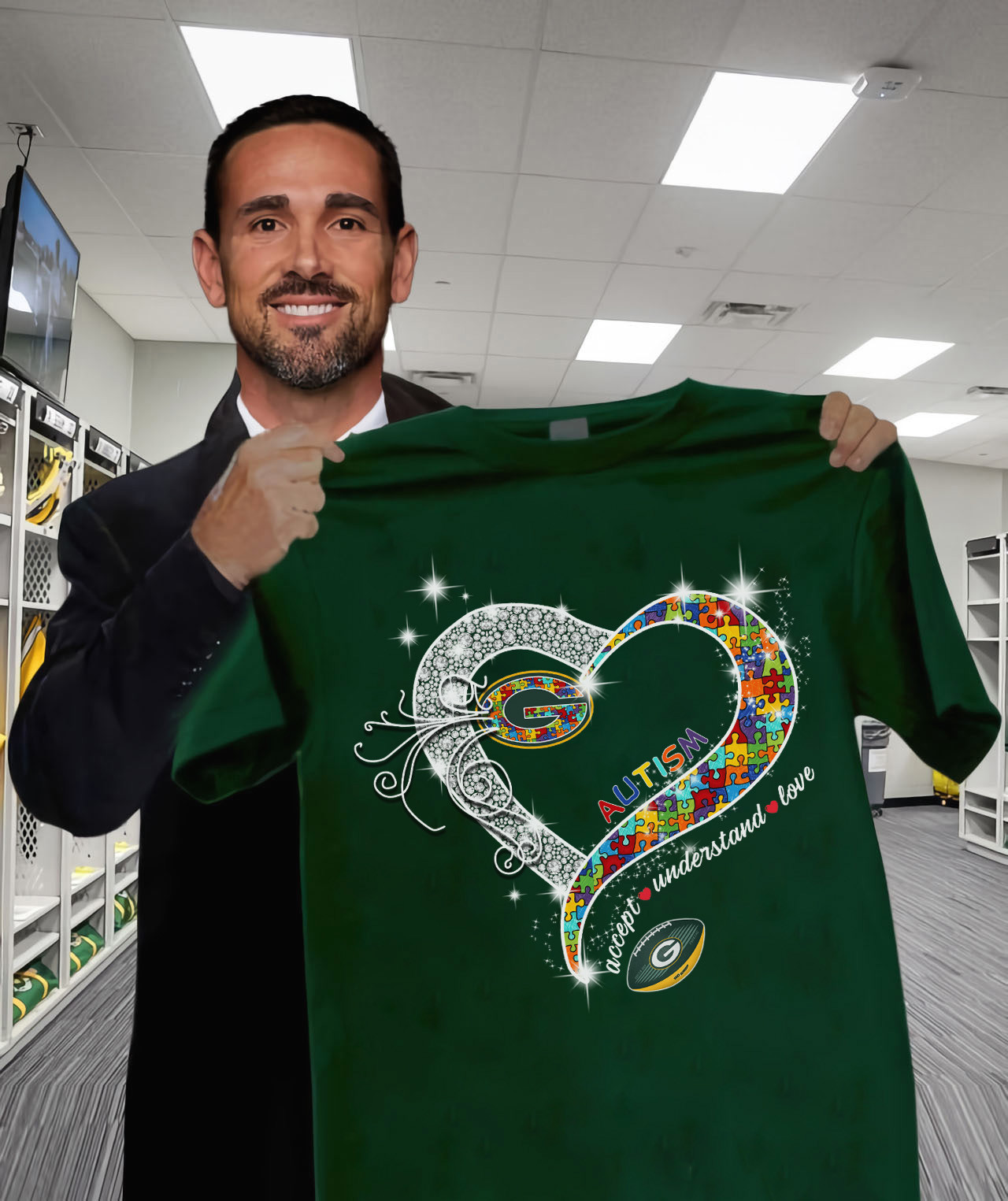 Autism Accept Understand Love Green Bay Packers T-Shirt Unique Gifts For Football Lovers