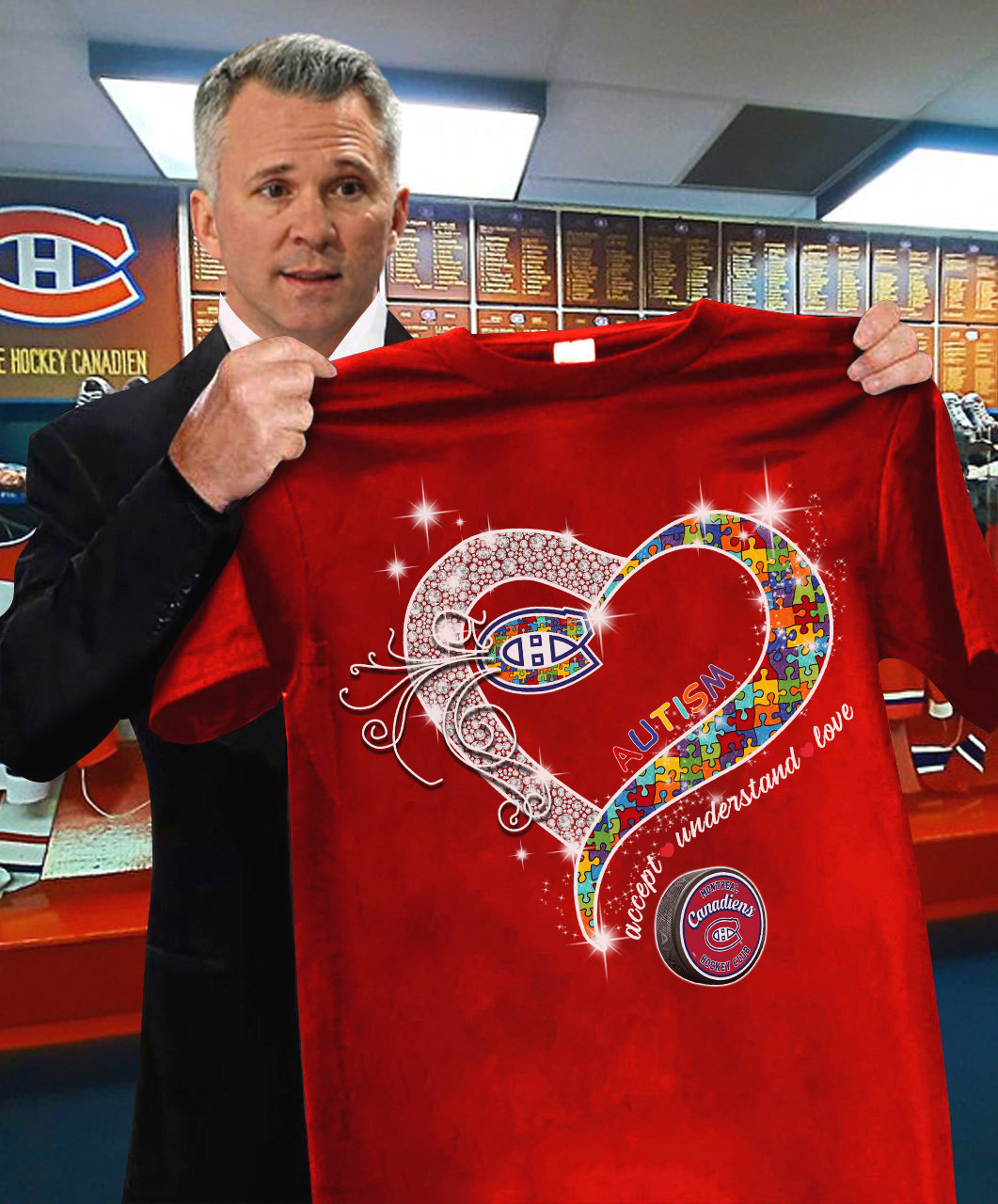 Autism Accept Understand Love Montreal Canadiens T-Shirt Gifts For Hockey Fans
