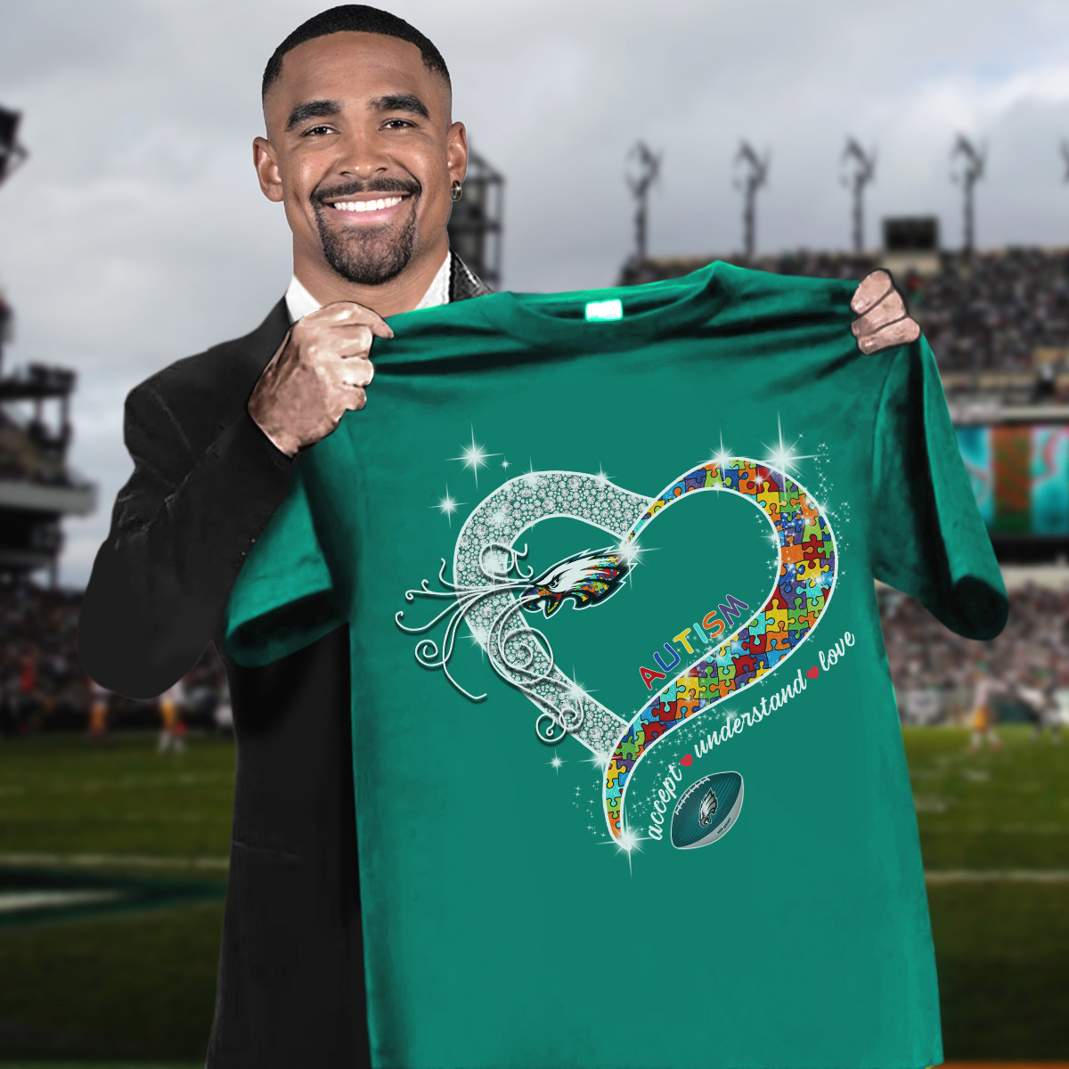 Autism Accept Understand Love Philadelphia Eagles T-Shirt Unique Gifts For Football Lovers