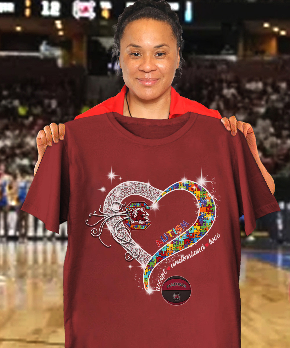 Autism Accept Understand Love South Carolina Gamecocks T-Shirt Gifts For Football Fans
