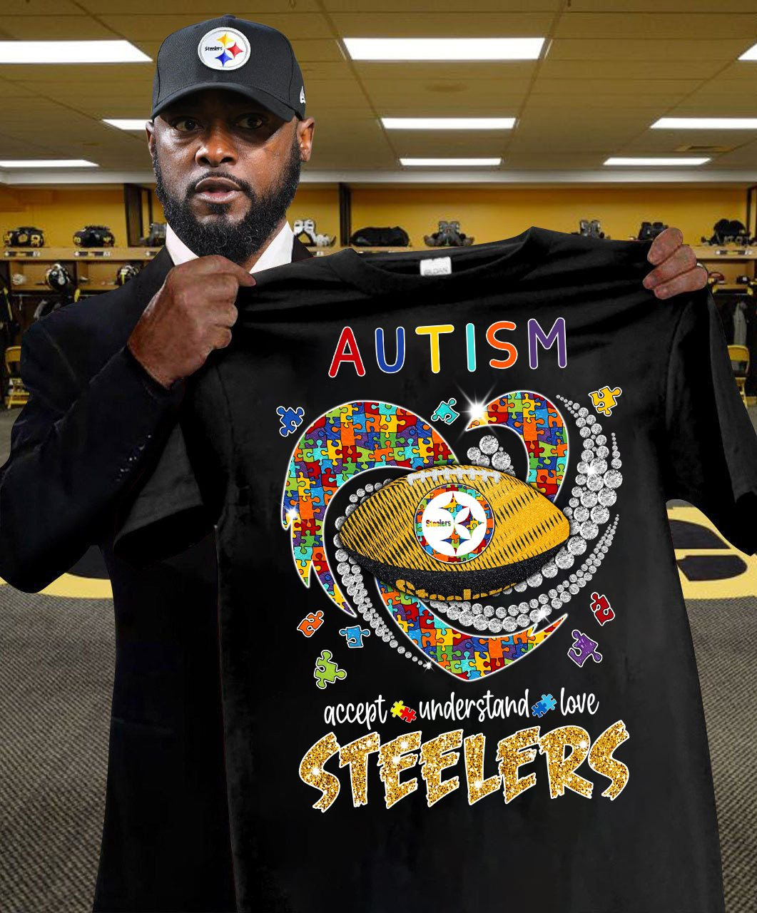 Autism Accept Understand Love Steelers T-Shirt Unique Gifts For Football Lovers
