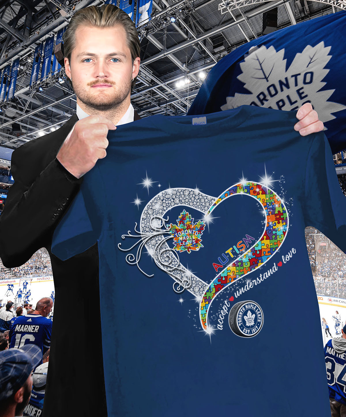 Autism Accept Understand Love Toronto Maple Leafs T-Shirt Gifts For Ice Hockey Fans