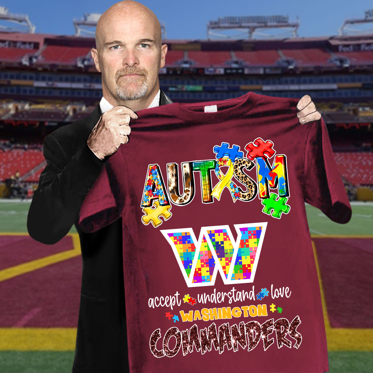 Autism Accept Understand Love Washington Commanders T-Shirt Football Fan Gift Ideas