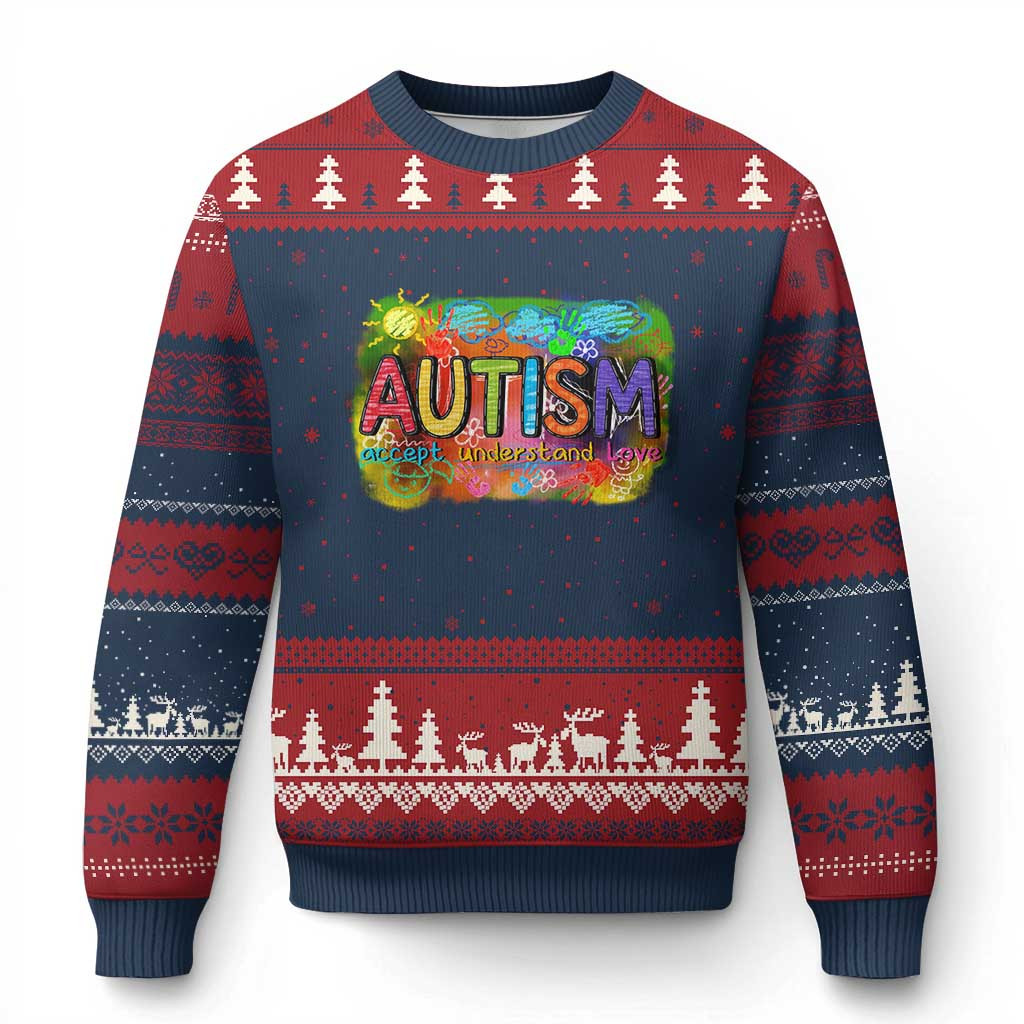 Autism Acceptance Ugly Christmas Sweater Accept Understand Love Jumper Autistic Gifts