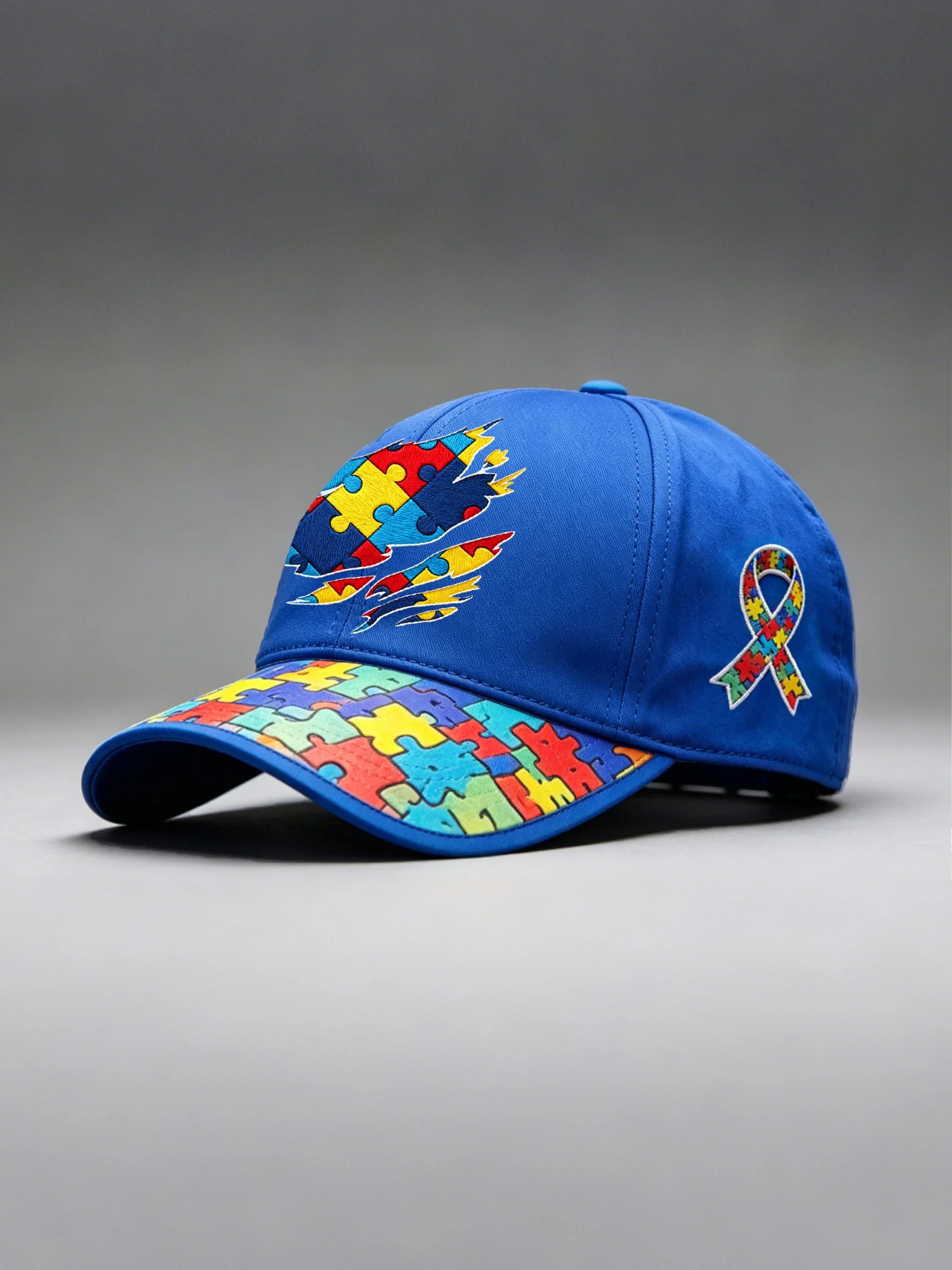 Autism Awareness Baseball Cap Vibrant Puzzle Piece Ribbon Hat Gift Ideas