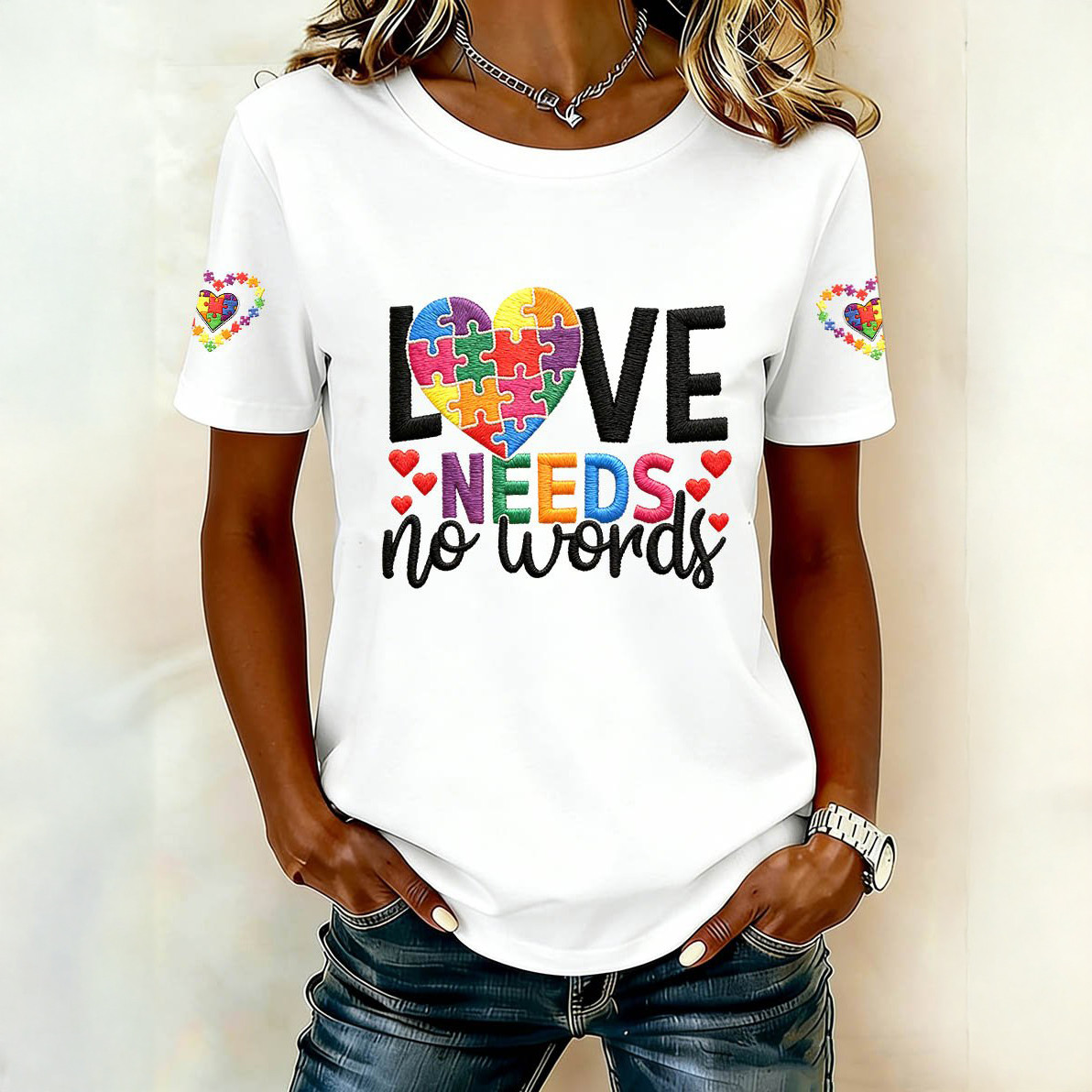Autism Awareness T-Shirt Love Needs No Words Shirt Autism Awareness Gift