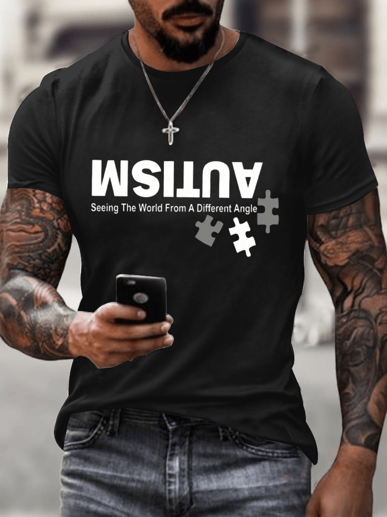 Autism Awareness Upside Down Shirt Autism T-Shirt Father's Day Gifts Father's Day Gift for Him
