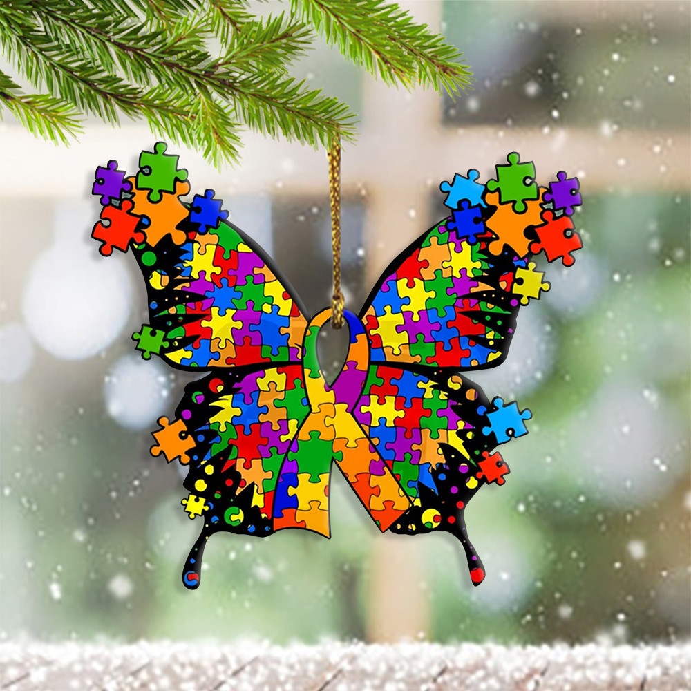 Autism Butterfly Ornament Autism Awareness Ornament Christmas Tree Decoration