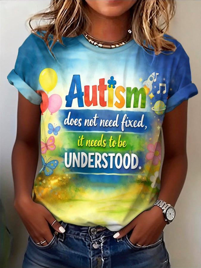 Autism Does Not Need Fixed It Need To Be Understood T-Shirt Autism Awareness Merch Gift Ideas