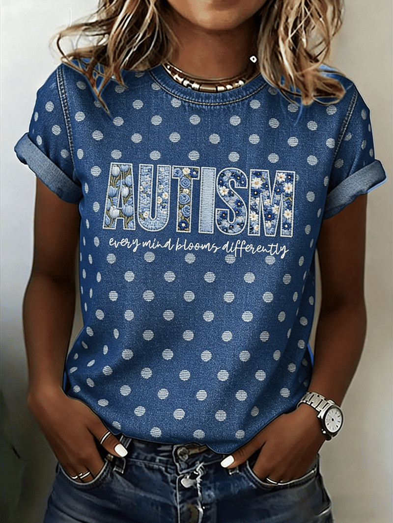 Autism Every Mind Blooms Differently T-Shirt Love Support Apparel Gift Ideas