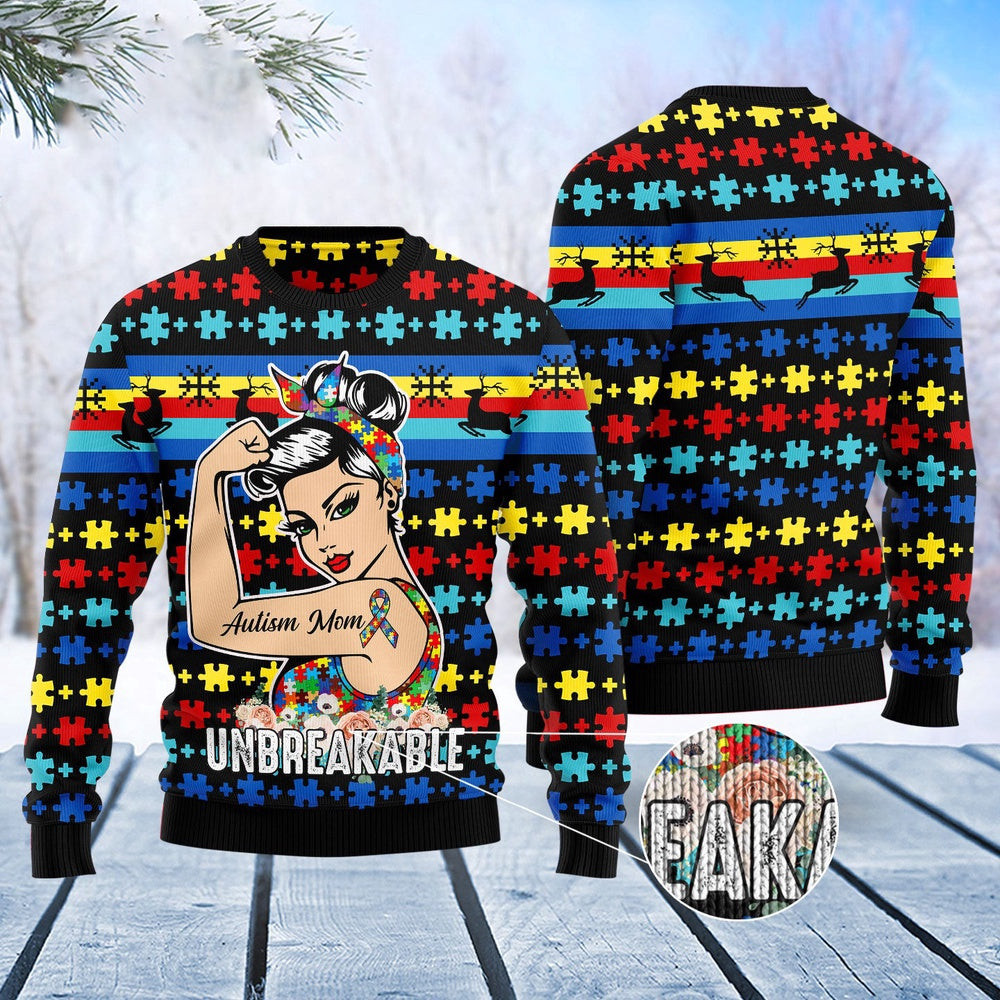 Autism Mom Ugly Christmas Sweater Funny Ugly Christmas Sweater Holiday Gifts