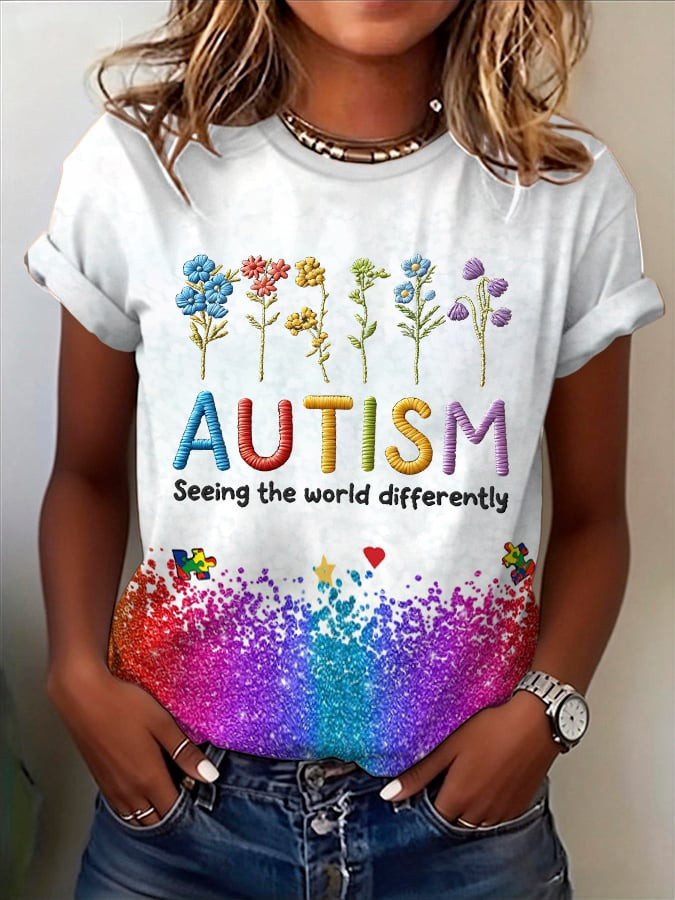 Autism Seeing The World Differently T-Shirt Autism Awareness Clothing Autism Mom Gift