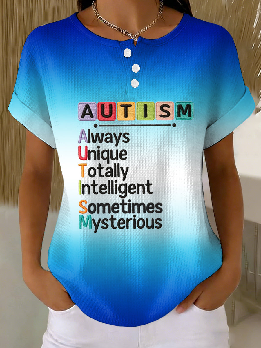 Autism T-Shirt Always Unique Totally Intelligent Sometimes Mysterious Merch Gift For Autism
